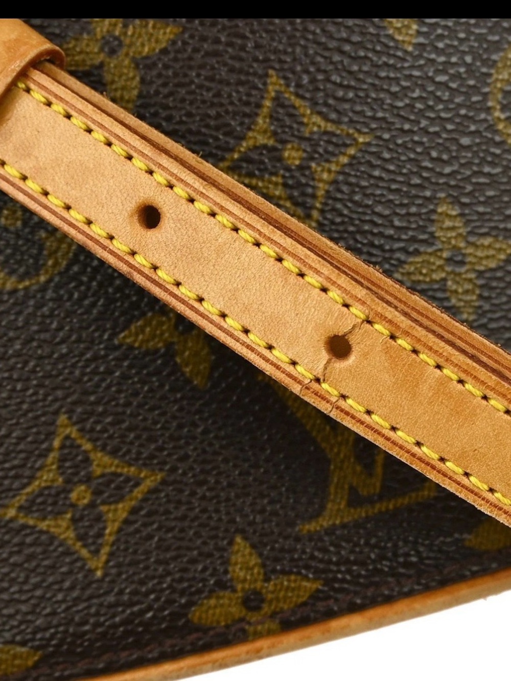 💯 Authentic Louis Vuitton Monogram Crossbody DROUOT with Tan Vachetta Strap - Picture 2 of 10